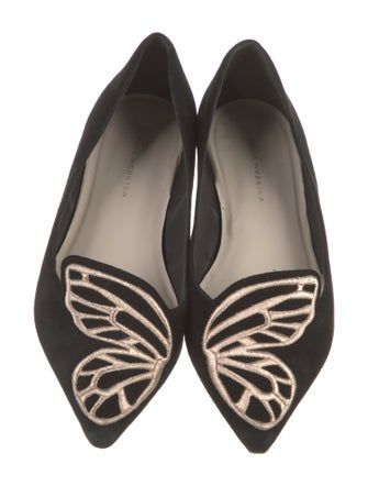 Sophia Webster Suede Embroidered Accent Flats