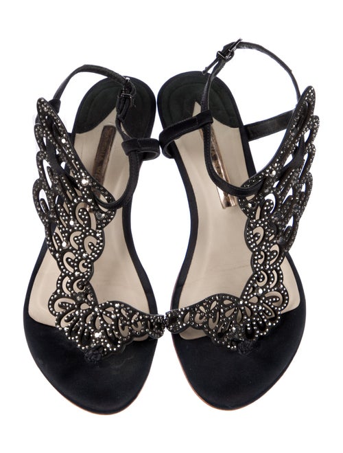 Sophia Webster Satin Printed T-Strap Sandals