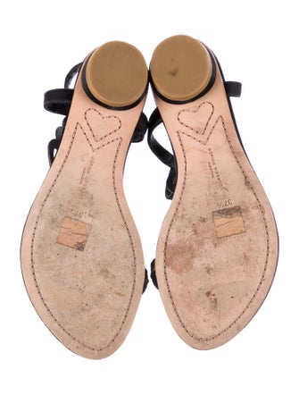 Sophia Webster Satin Printed T-Strap Sandals