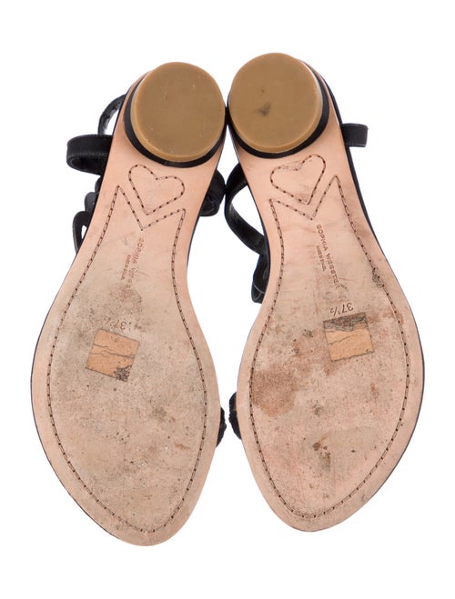 Sophia Webster Satin Printed T-Strap Sandals