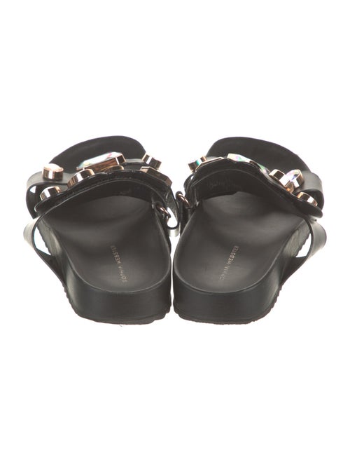 Sophia Webster Leather Crystal Embellishments Slides