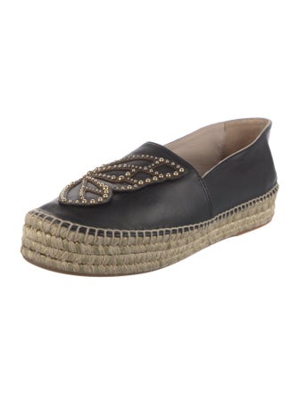 Sophia Webster Leather Whipstitch Trim Espadrilles