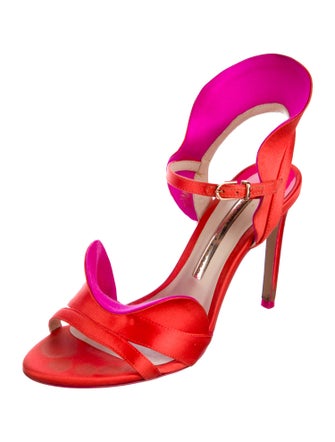 Sophia Webster Satin Ruffle Embellishment Sandals