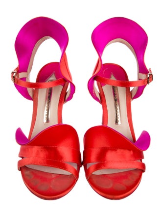 Sophia Webster Satin Ruffle Embellishment Sandals
