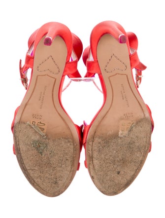 Sophia Webster Satin Ruffle Embellishment Sandals