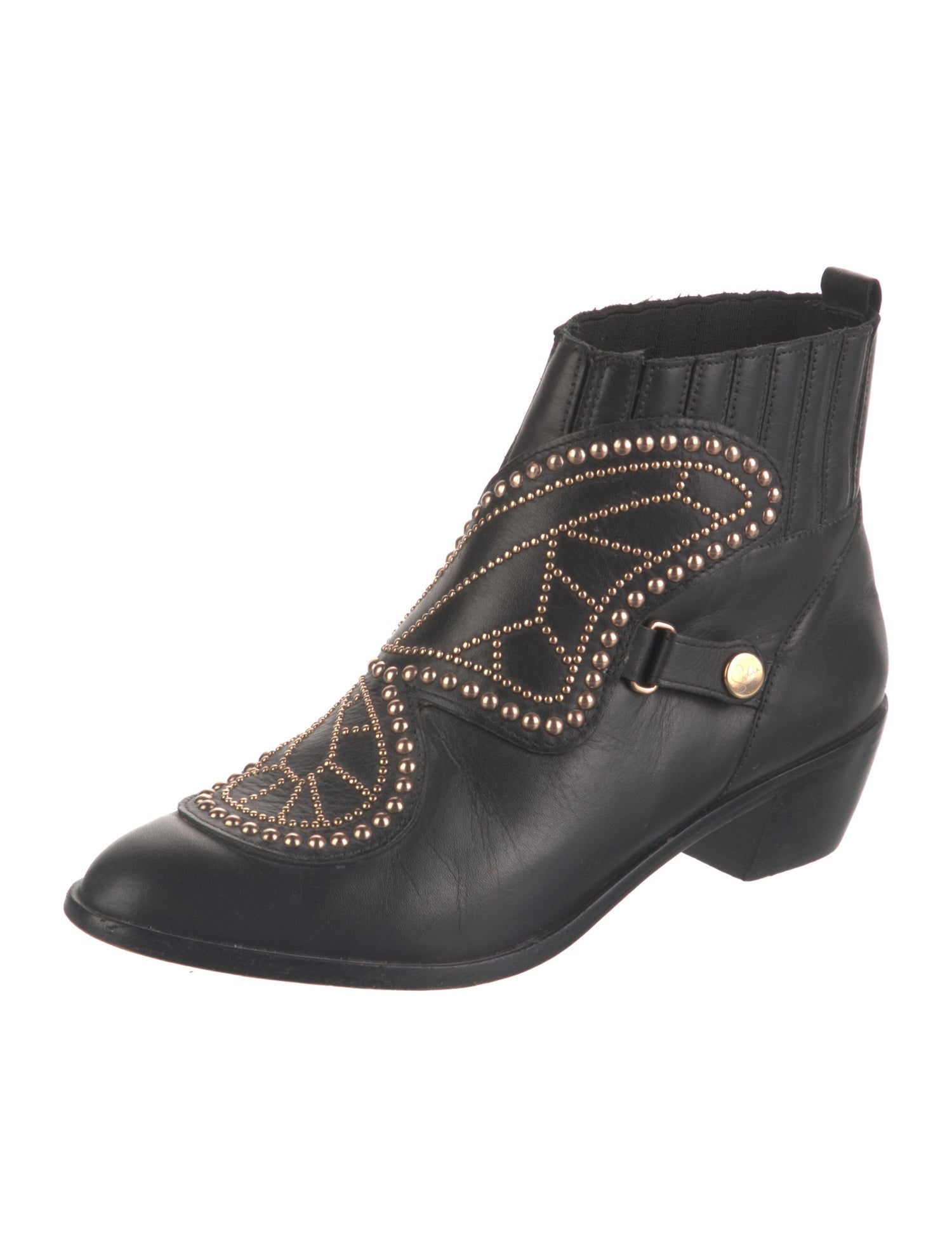 Sophia Webster Leather Studded Accents Chelsea Boots