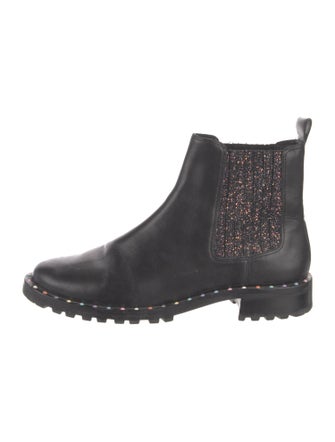 Sophia Webster Leather Glitter Accents Chelsea Boots