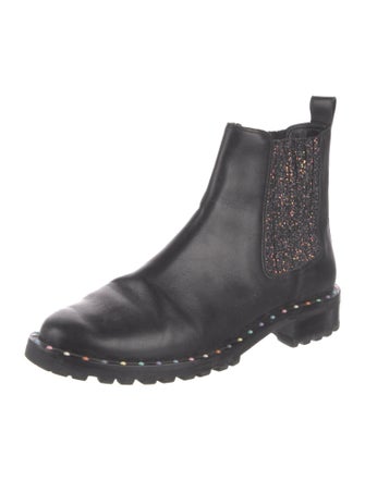 Sophia Webster Leather Glitter Accents Chelsea Boots