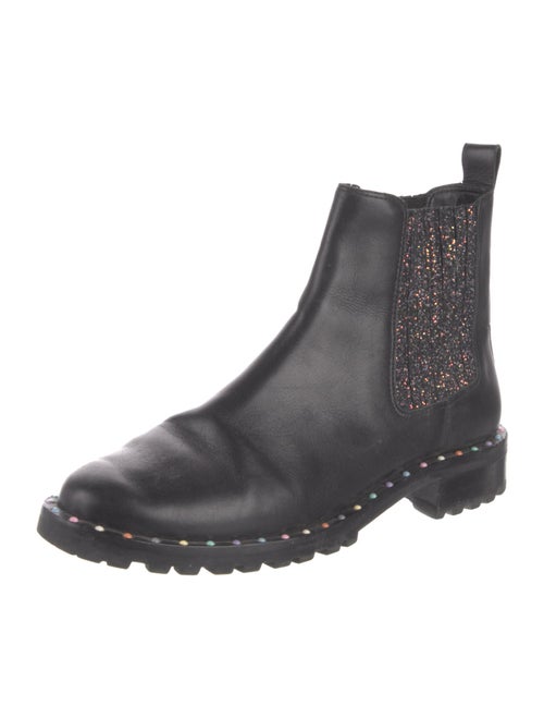 Sophia Webster Leather Glitter Accents Chelsea Boots