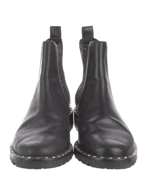 Sophia Webster Leather Glitter Accents Chelsea Boots