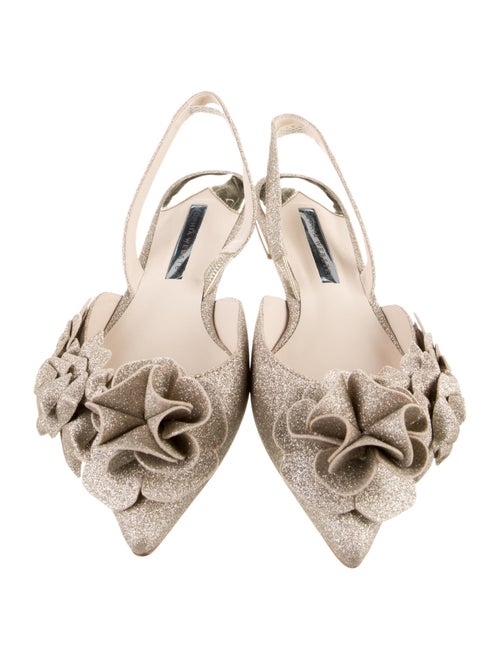 Sophia Webster Suede Glitter Accents Slingback Flats