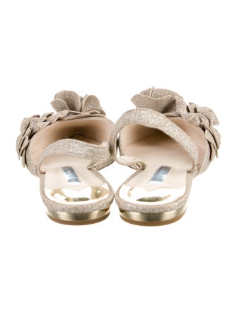 Sophia Webster Suede Glitter Accents Slingback Flats