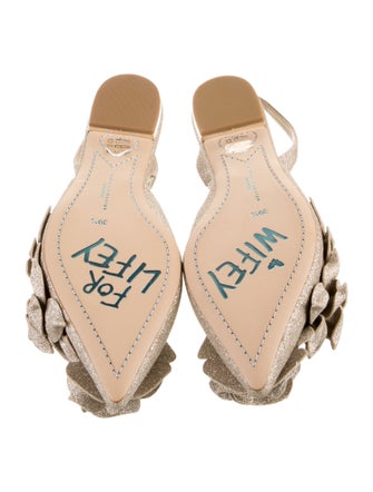 Sophia Webster Suede Glitter Accents Slingback Flats