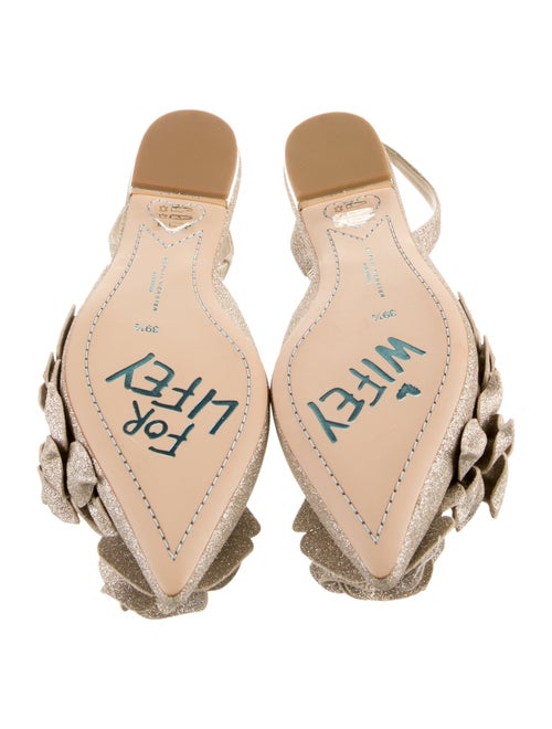 Sophia Webster Suede Glitter Accents Slingback Flats