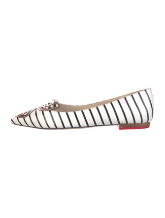 Sophia Webster Leather Striped Ballet Flats