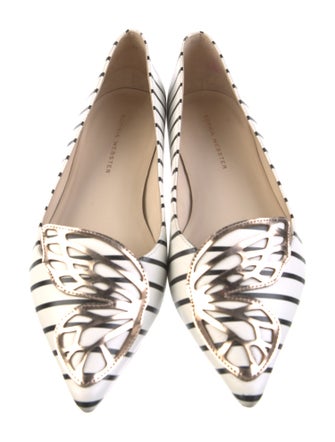 Sophia Webster Leather Striped Ballet Flats