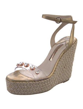 Sophia Webster Leather Crystal Embellishments Espadrilles