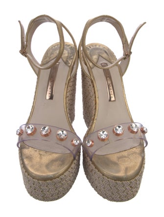 Sophia Webster Leather Crystal Embellishments Espadrilles