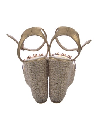 Sophia Webster Leather Crystal Embellishments Espadrilles