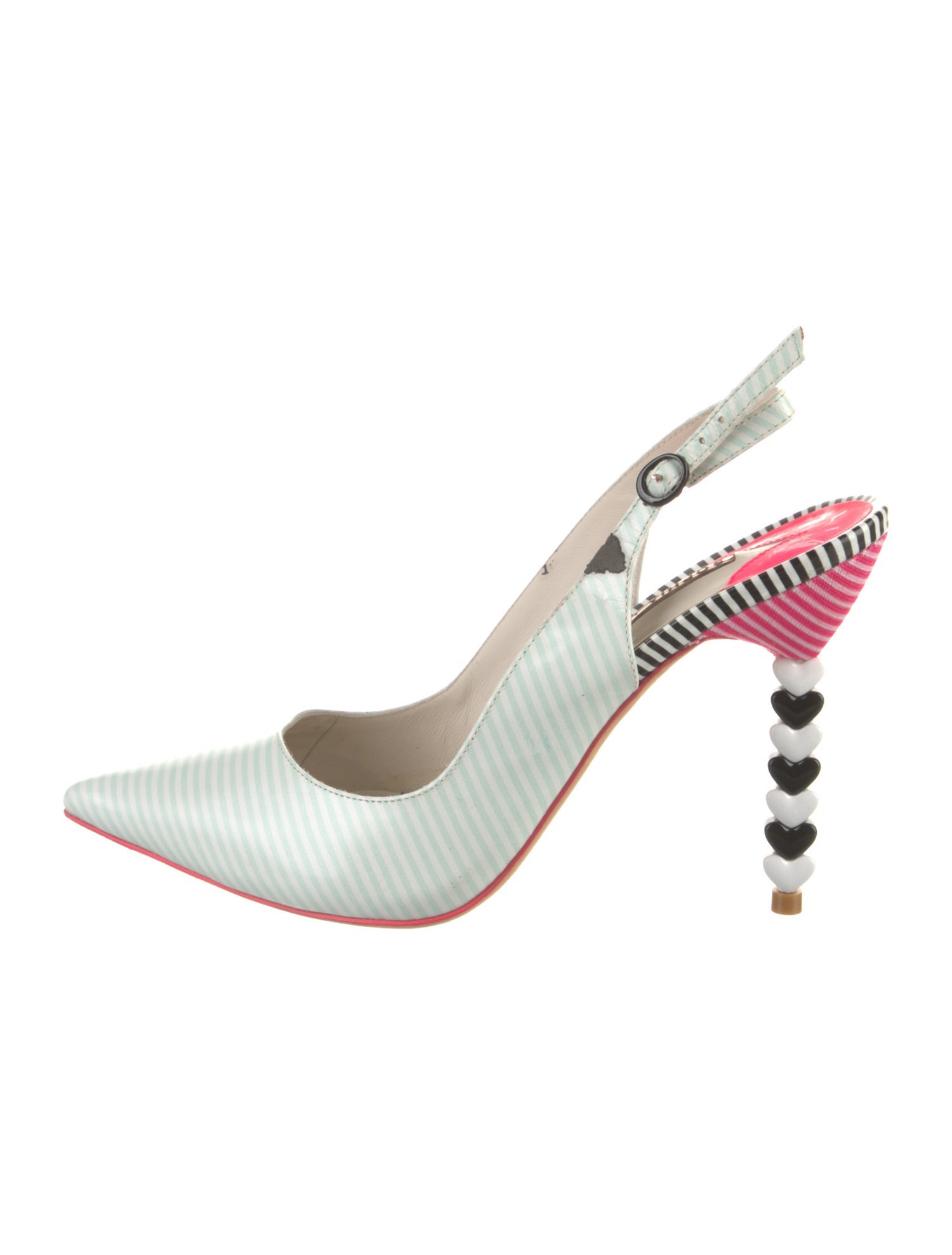 Sophia Webster Leather Printed Slingback Pumps