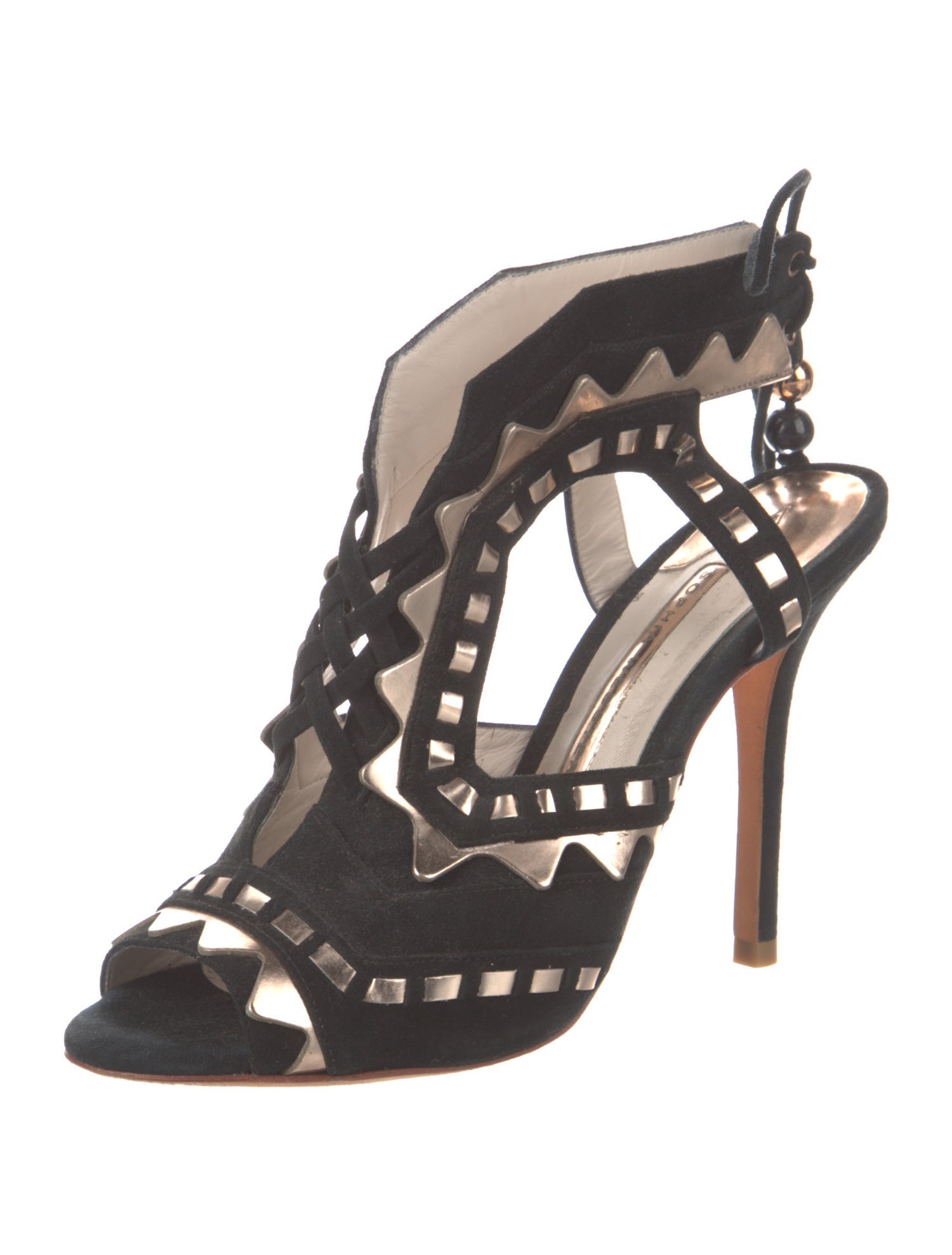 Sophia Webster Suede Beaded Accents Slingback Pumps