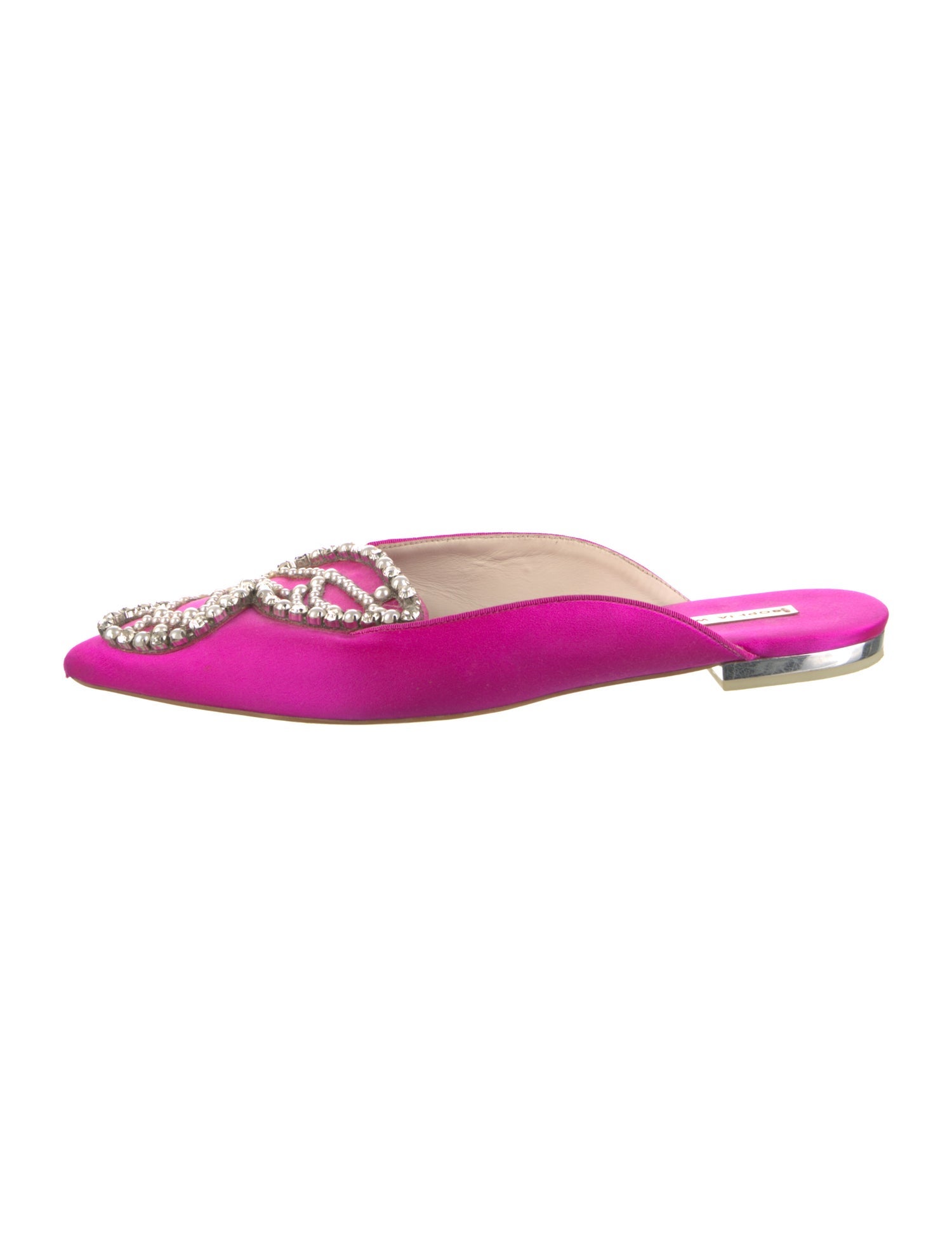 Sophia Webster Satin Crystal Embellishments Mules