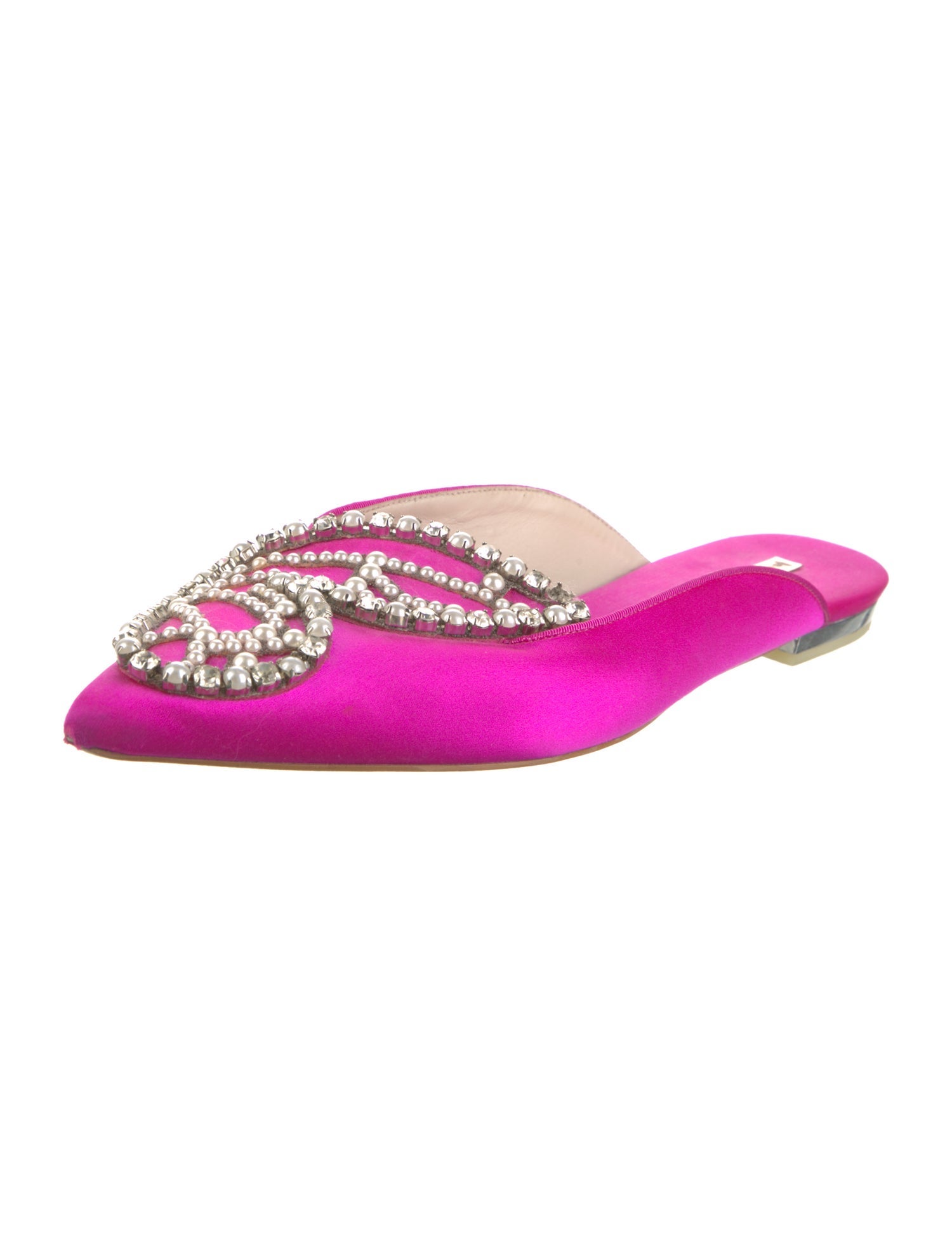 Sophia Webster Satin Crystal Embellishments Mules