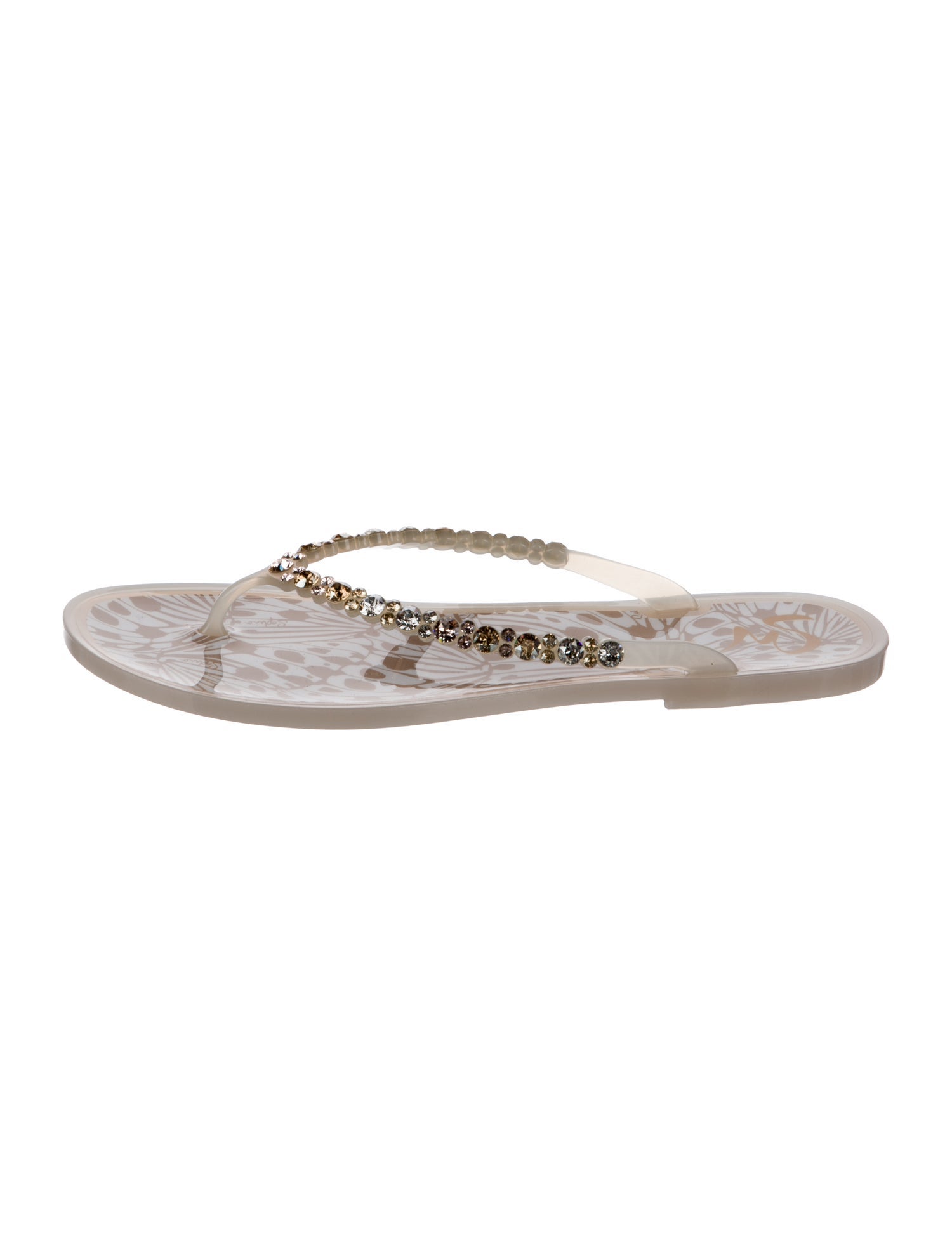 Sophia Webster Rubber Crystal Embellishments Flip Flops