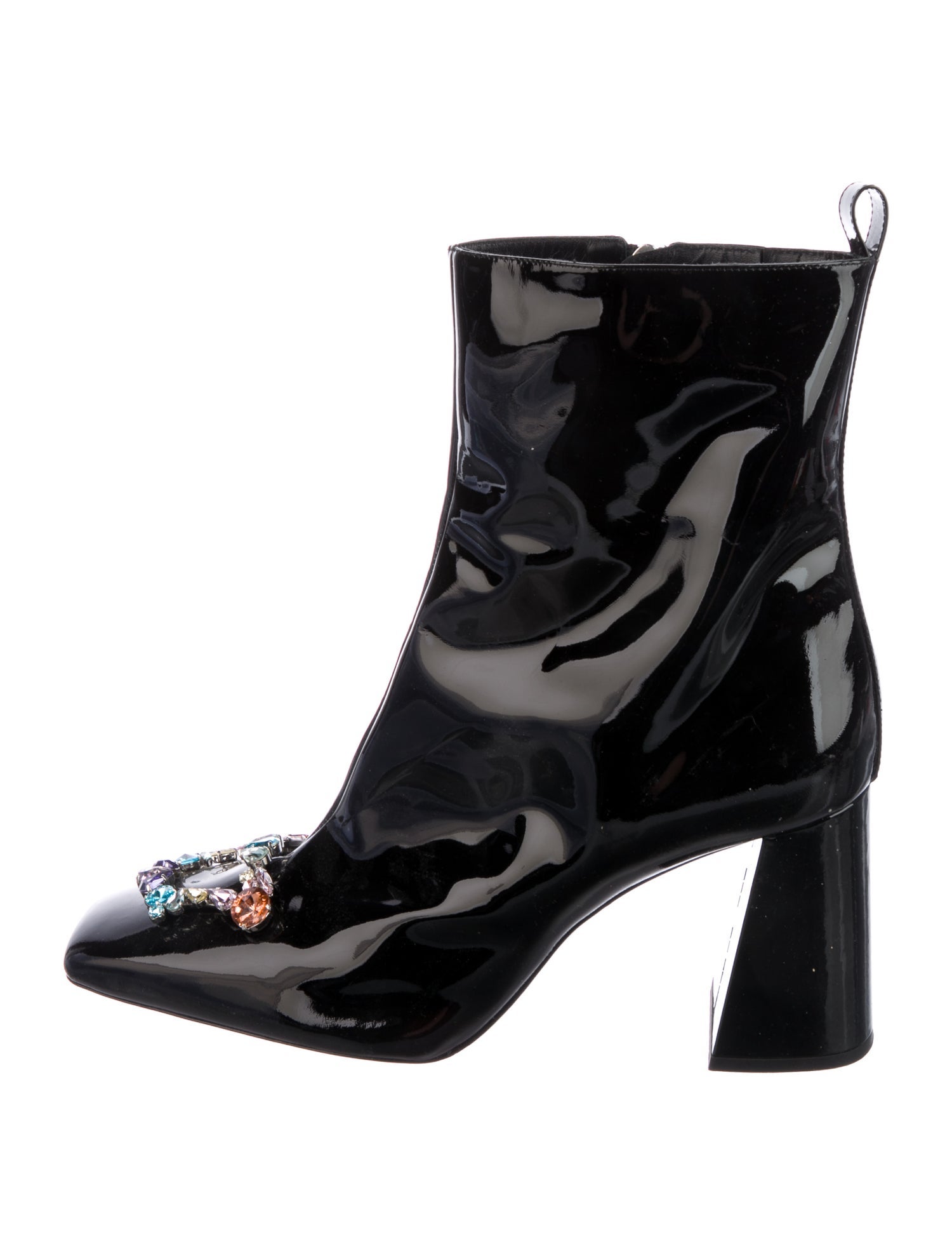 Sophia Webster Patent Leather Crystal Embellishments Boots