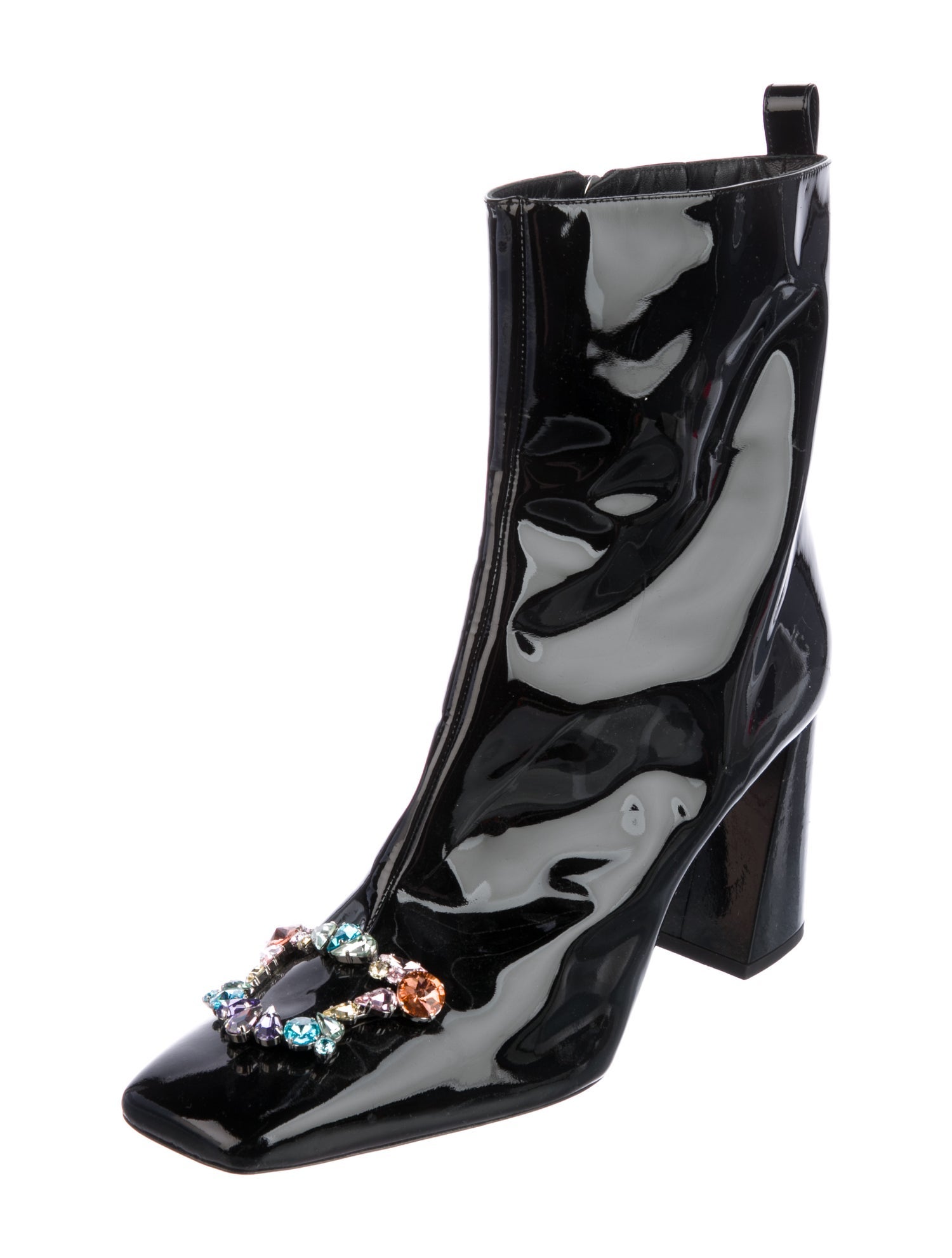Sophia Webster Patent Leather Crystal Embellishments Boots