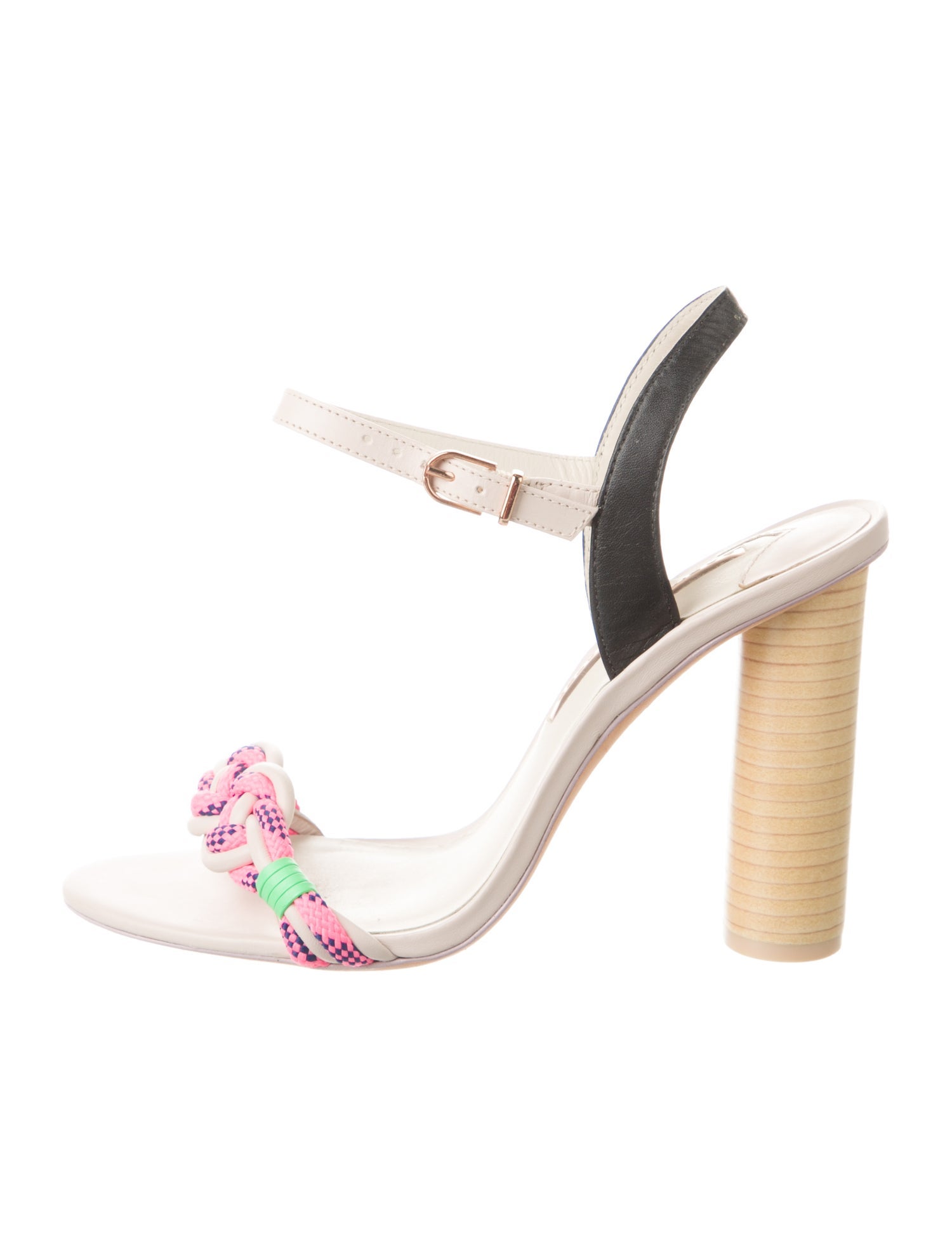 Sophia Webster Leather Floral Print Slingback Sandals