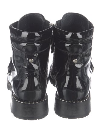 Sophia Webster Patent Leather Crystal Embellishments Combat Boots