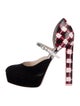 Sophia Webster Suede Plaid Print D'Orsay Pumps