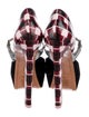 Sophia Webster Suede Plaid Print D'Orsay Pumps