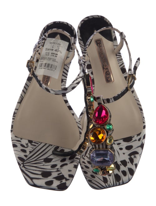 Sophia Webster Satin Printed T-Strap Sandals