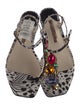 Sophia Webster Satin Printed T-Strap Sandals