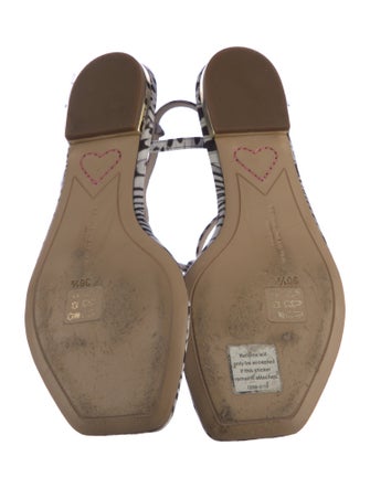 Sophia Webster Satin Printed T-Strap Sandals