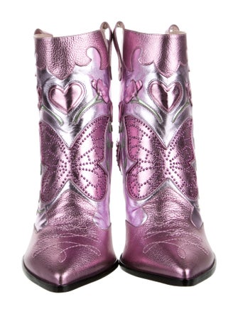 Sophia Webster Leather Colorblock Pattern Boots