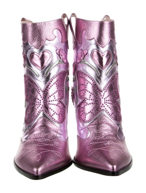 Sophia Webster Leather Colorblock Pattern Boots