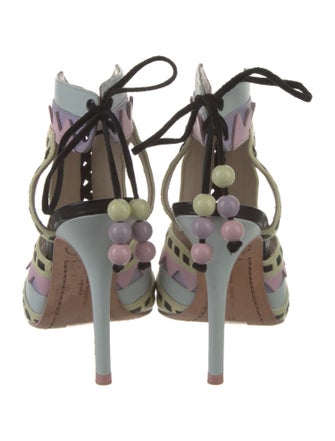 Sophia Webster Leather Colorblock Pattern Sandals