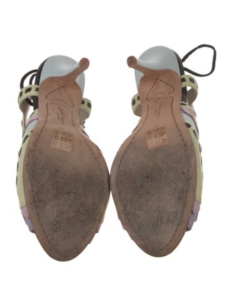 Sophia Webster Leather Colorblock Pattern Sandals
