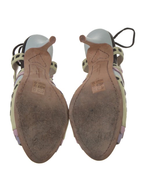 Sophia Webster Leather Colorblock Pattern Sandals