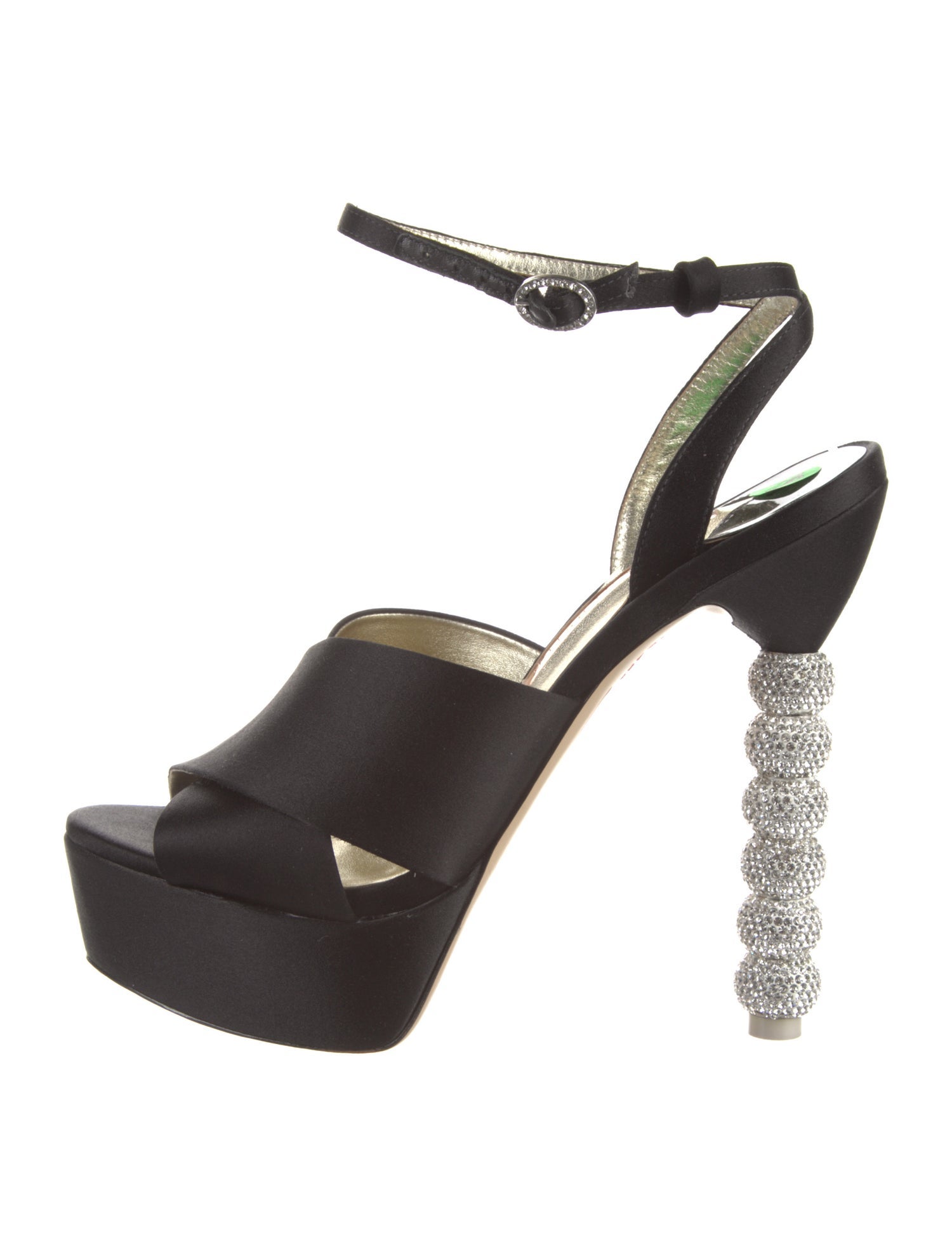 Sophia Webster Satin Crystal Embellishments Slingback Sandals