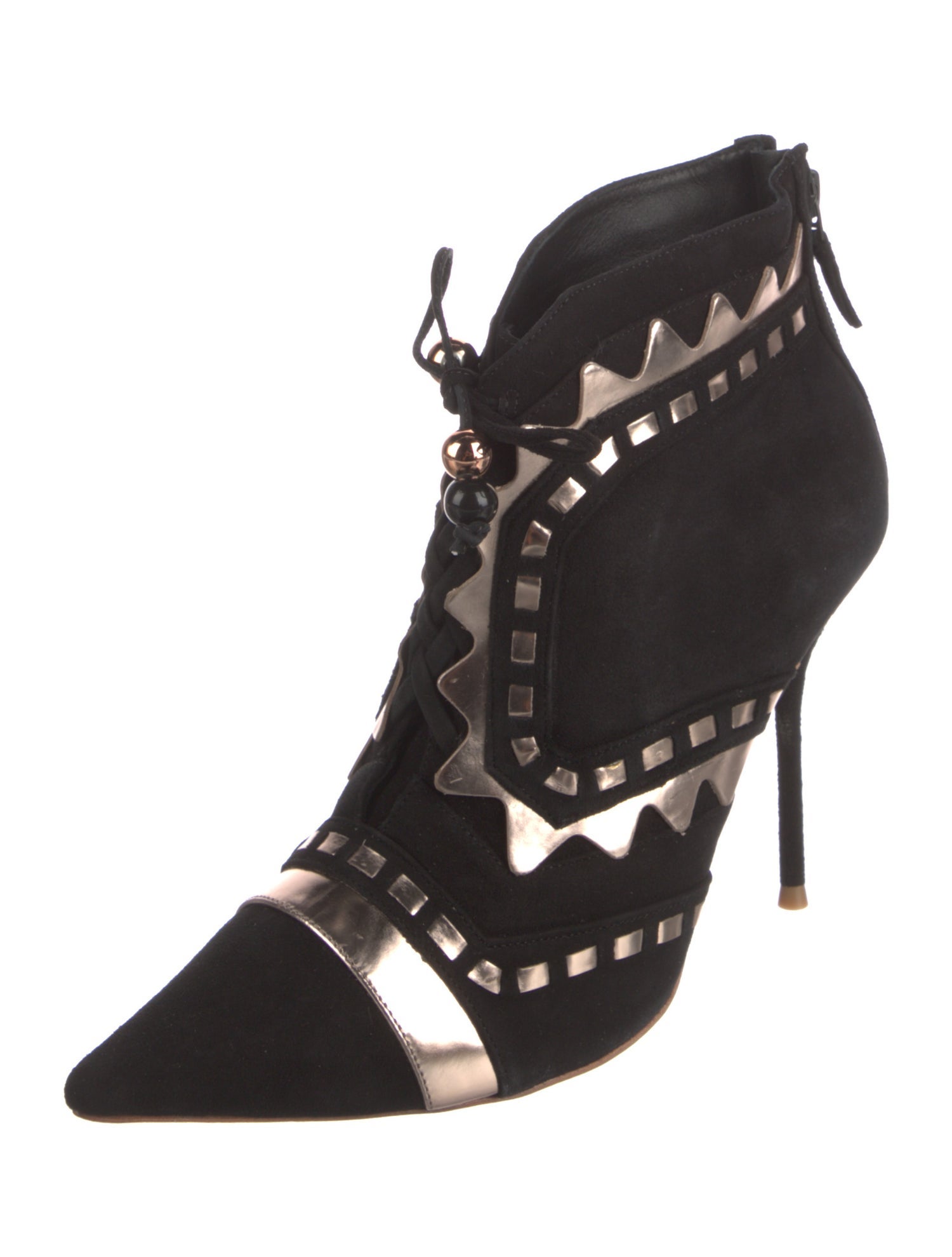 Sophia Webster Suede Colorblock Pattern Pumps