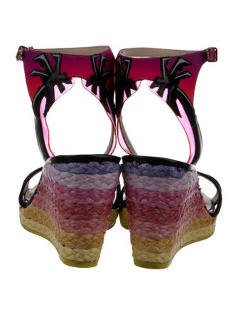 Sophia Webster Suede Colorblock Pattern Espadrilles