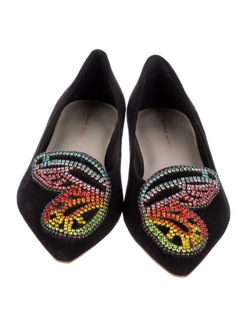 Sophia Webster Suede Crystal Embellishments Flats