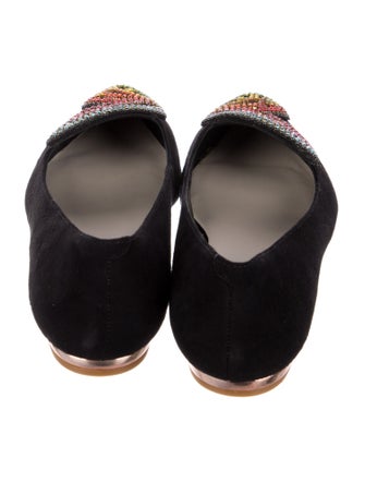 Sophia Webster Suede Crystal Embellishments Flats
