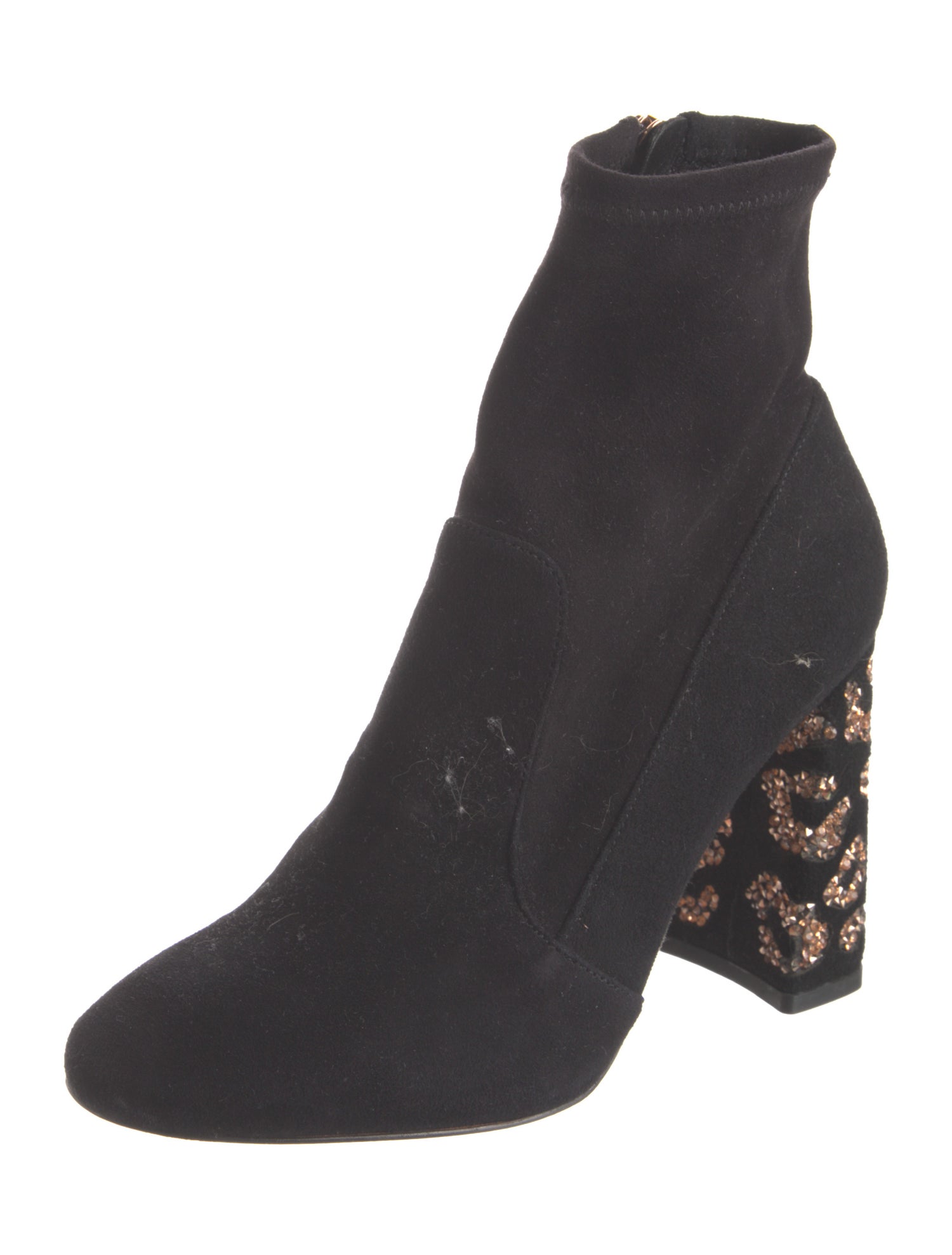 Sophia Webster Suede Crystal Embellishments Sock Boots