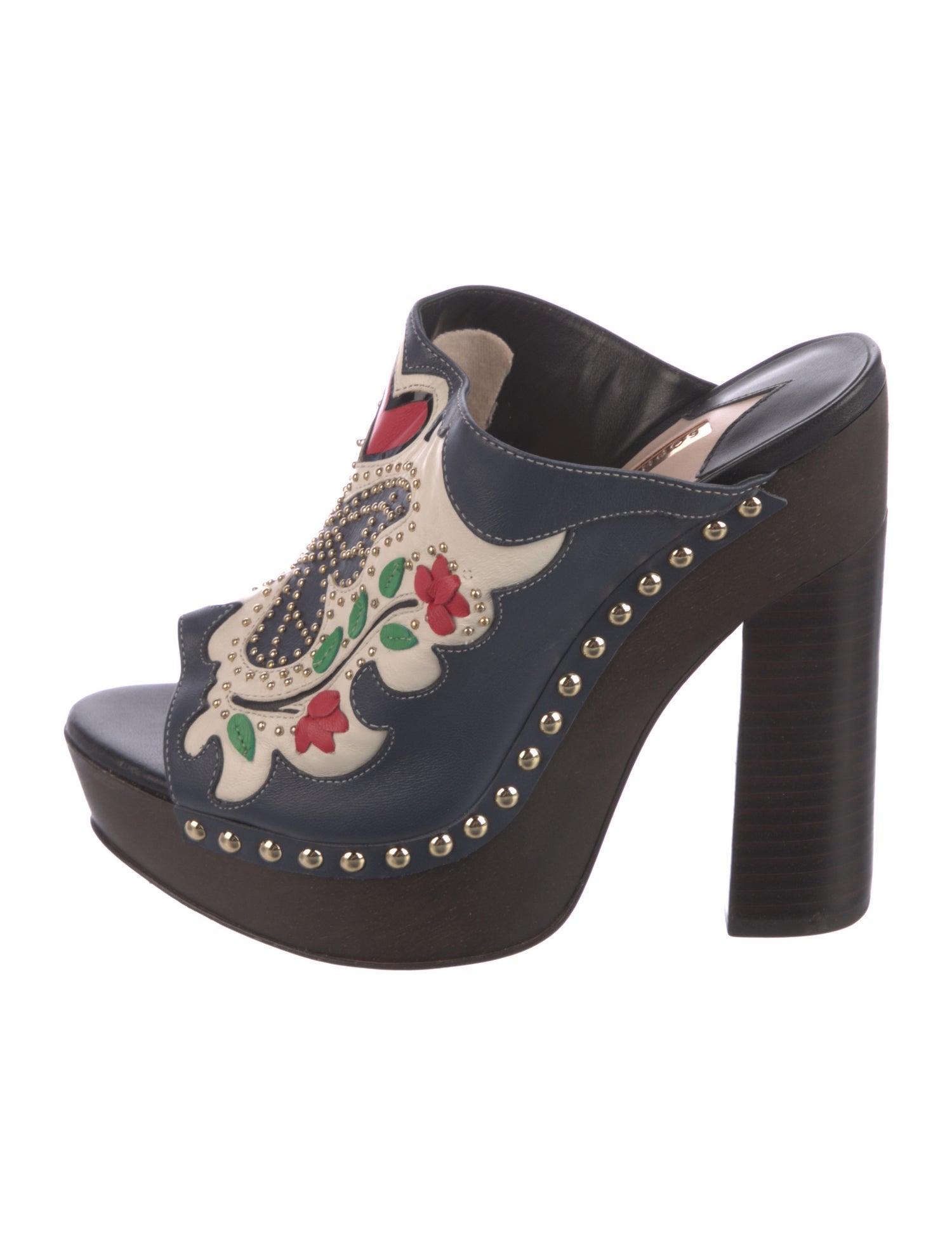 Sophia Webster Leather Printed Slides