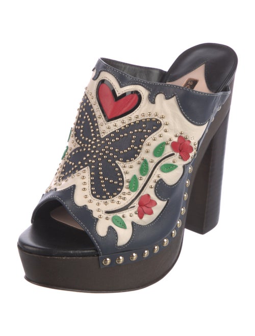 Sophia Webster Leather Printed Slides